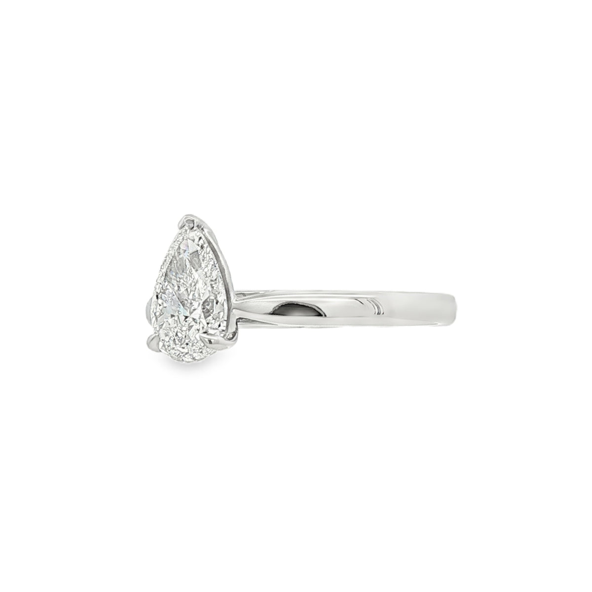 Pear Cut 1.01ct Diamond, Platinum Ring