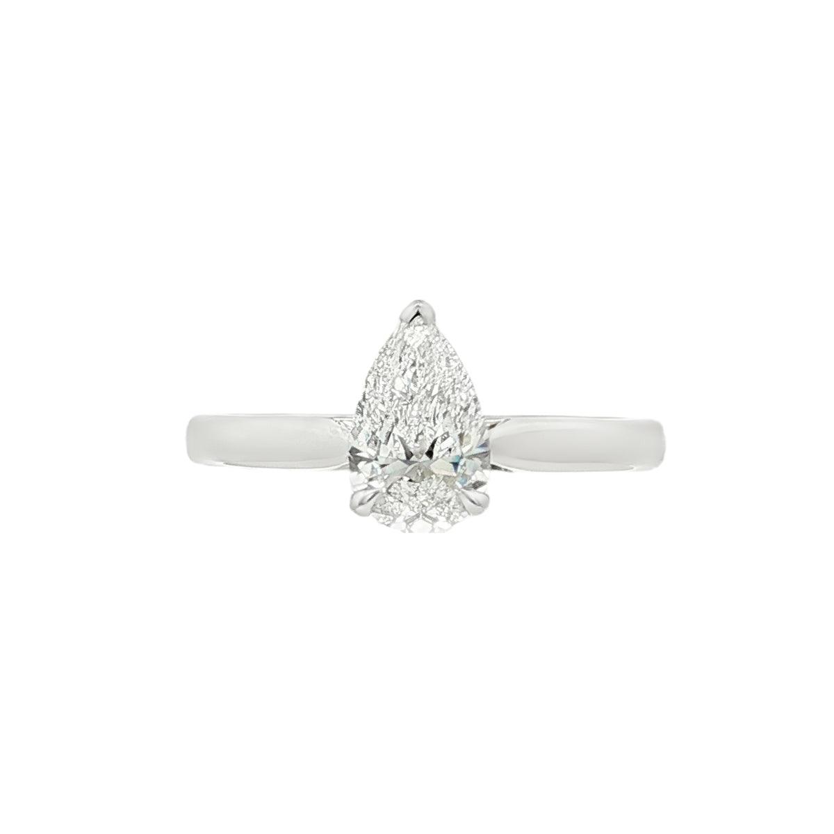 Pear Cut 1.01ct Diamond, Platinum Ring