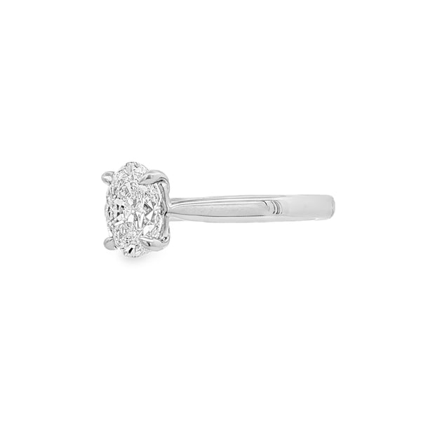 Oval Cut 1.01ct Diamond, Platinum Ring