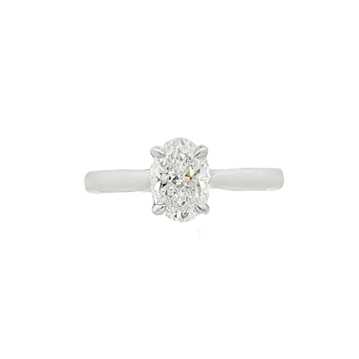 Oval Cut 1.01ct Diamond, Platinum Ring