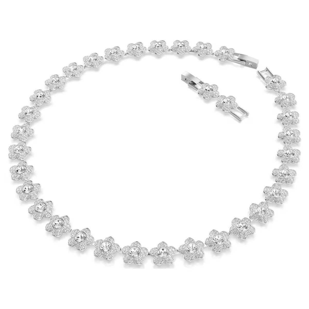 Swarovski Ariana Grande x Round cut, Flower, White, Rhodium plated necklace