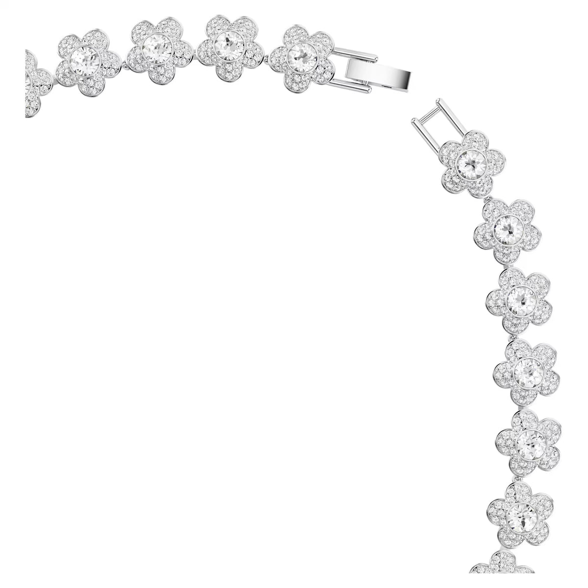 Swarovski Ariana Grande x Round cut, Flower, White, Rhodium plated necklace