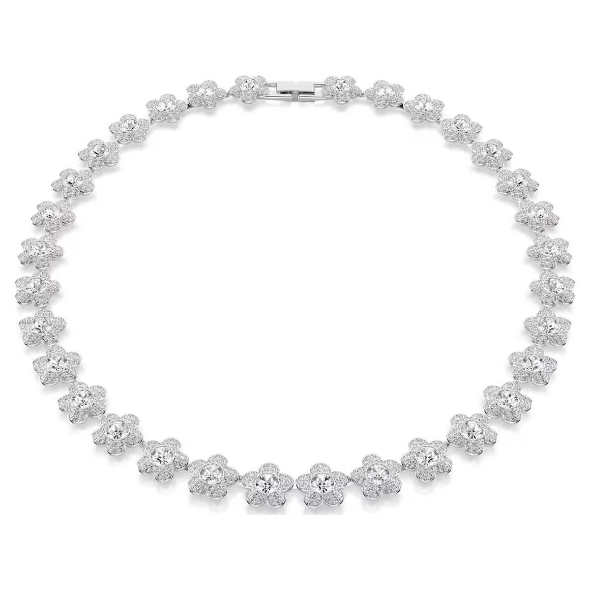 Swarovski Ariana Grande x Round cut, Flower, White, Rhodium plated necklace