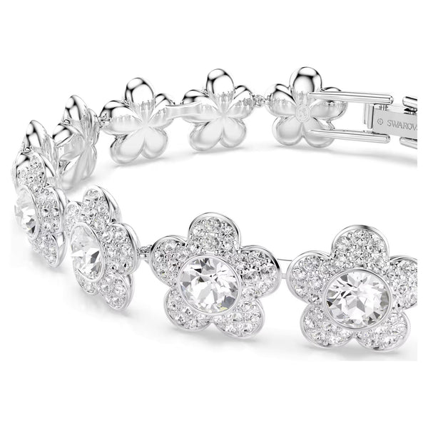 Swarovski Ariana Grande x Round cut, Flower, White, Rhodium plated bracelet