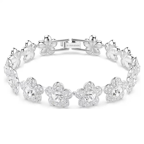 Swarovski Ariana Grande x Round cut, Flower, White, Rhodium plated bracelet