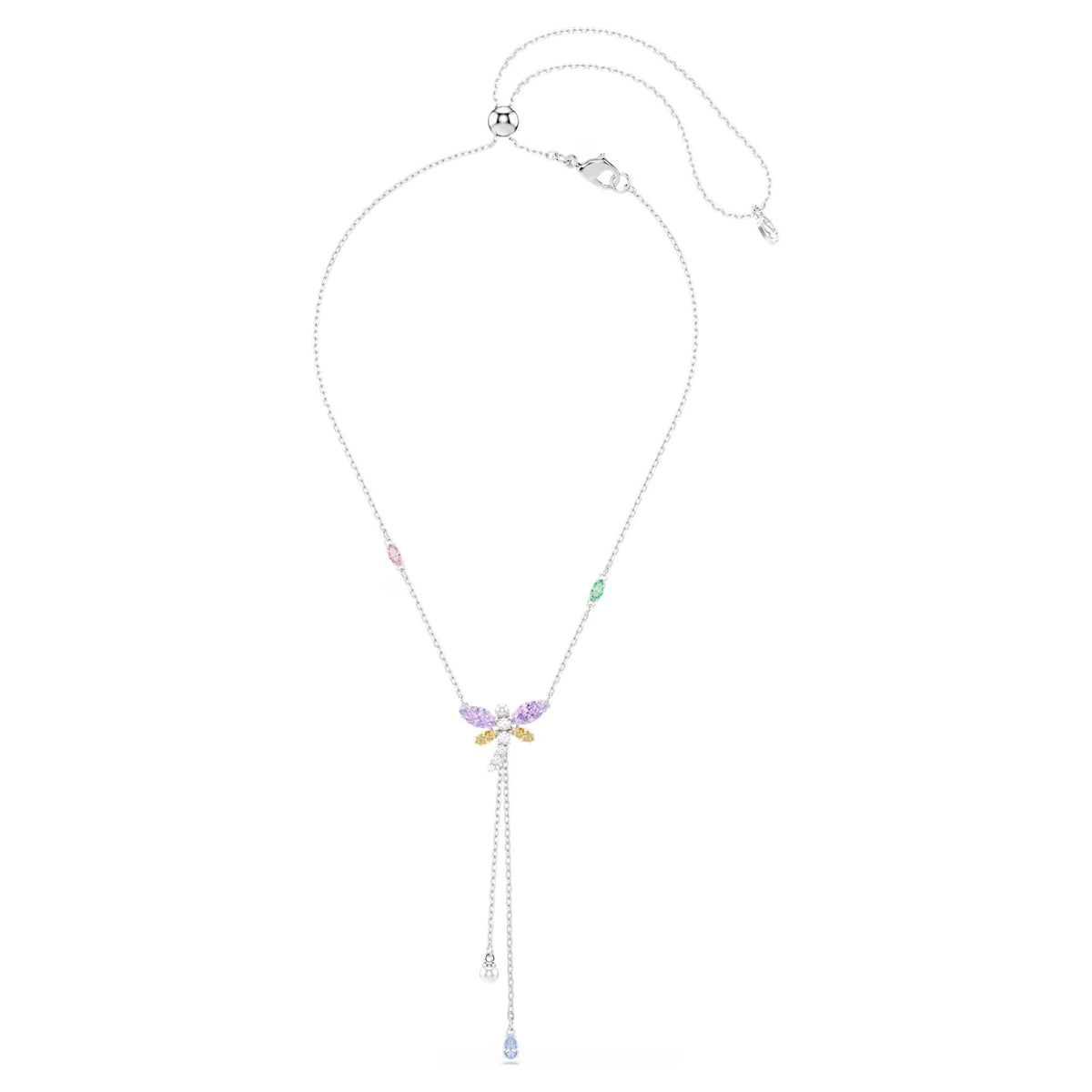 Swarovski Ariana Grande x Mixed cuts, Dragonfly, Multicoloured, Rhodium plated necklace