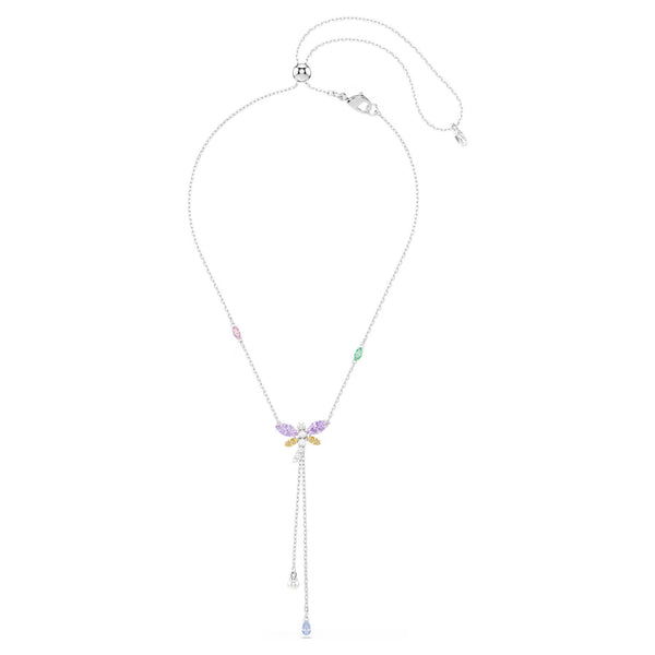 Swarovski Ariana Grande x Mixed cuts, Dragonfly, Multicoloured, Rhodium plated necklace