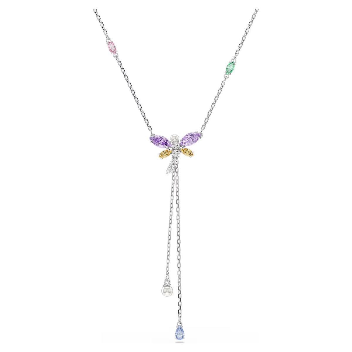 Swarovski Ariana Grande x Mixed cuts, Dragonfly, Multicoloured, Rhodium plated necklace