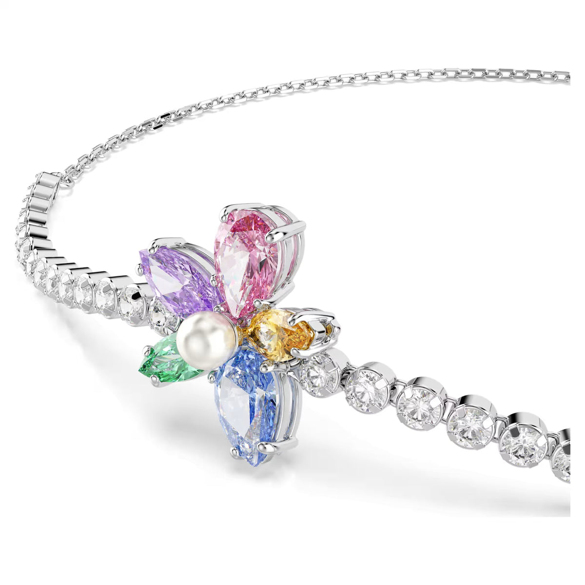 Swarovski Ariana Grande x Mixed cuts, Flower, Multicoloured, Rhodium plated bracelet