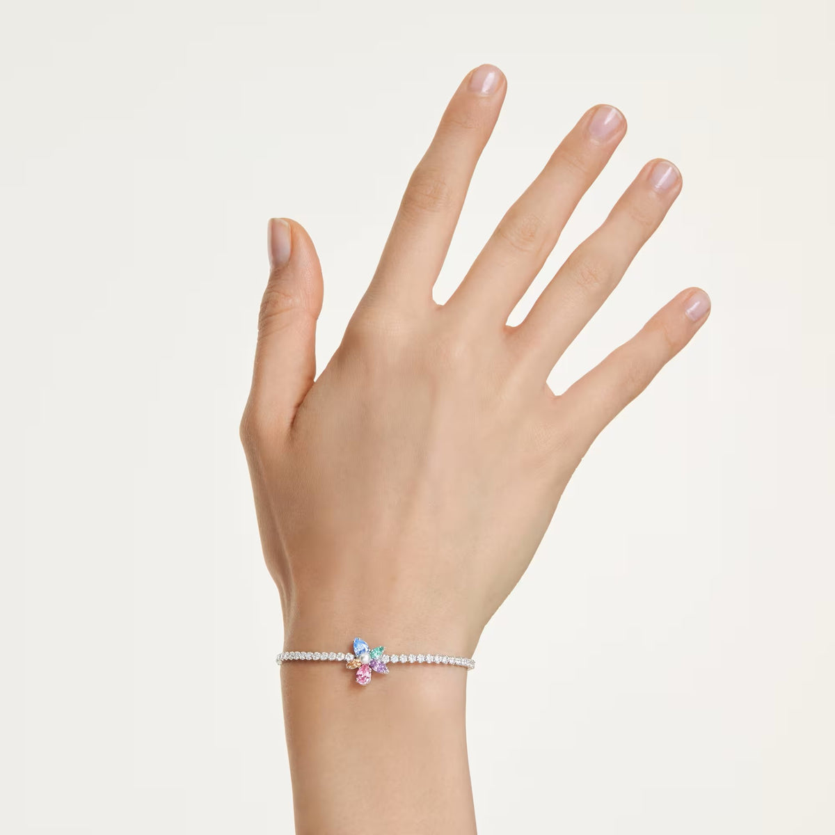 Swarovski Ariana Grande x Mixed cuts, Flower, Multicoloured, Rhodium plated bracelet