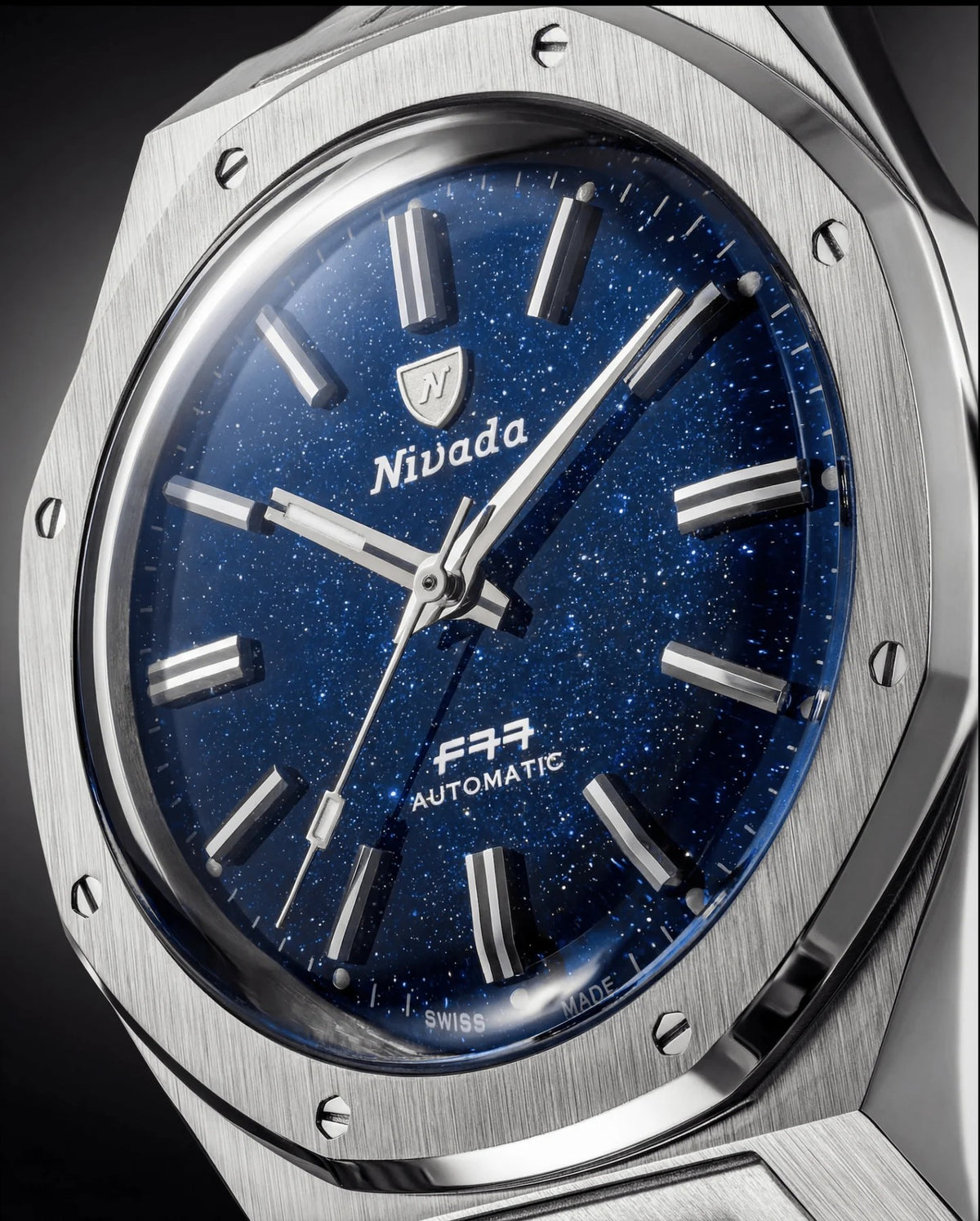 Nivada Grenchen F77 Dark Blue Aventurine MK2 38mm Watch 68047A77
