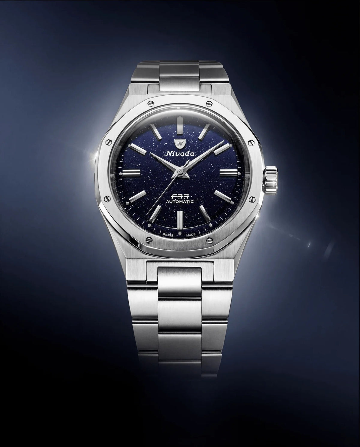 Nivada Grenchen F77 Dark Blue Aventurine MK2 38mm Watch 68047A77