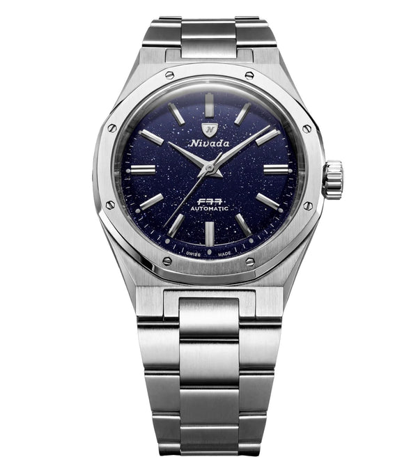 Nivada Grenchen F77 Dark Blue Aventurine MK2 38mm Watch 68047A77