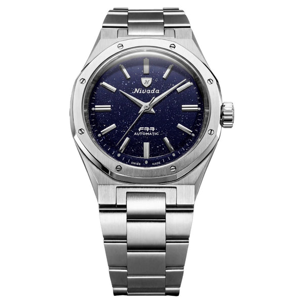 Nivada Grenchen F77 Dark Blue Aventurine MK2 38mm Watch 68047A77