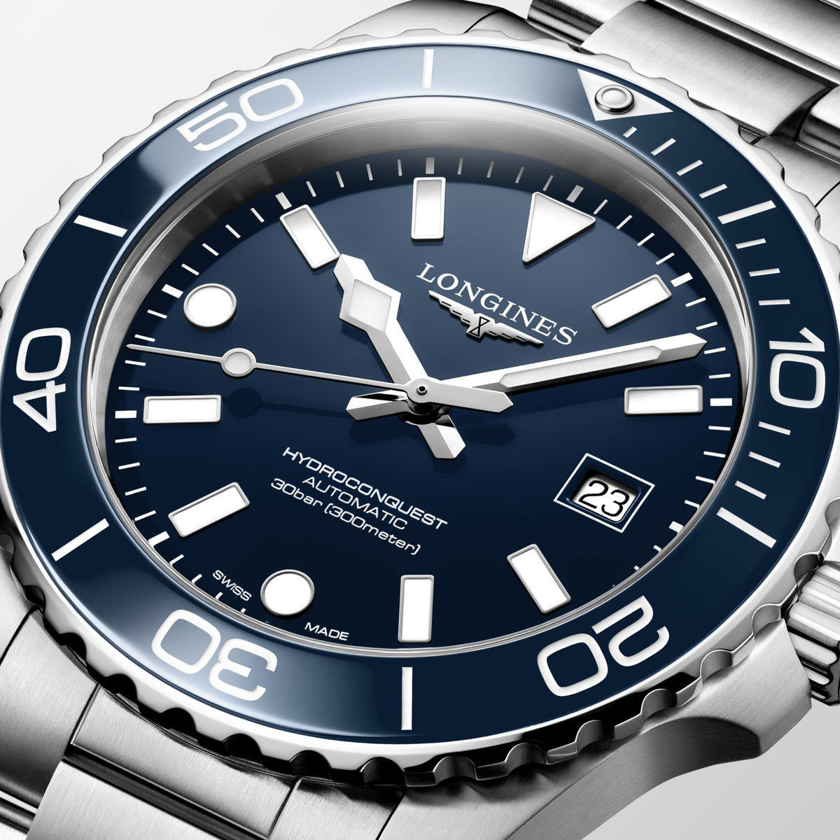 Longines HydroConquest Blue 42mm Steel Bracelet Watch L3.788.4.96.6