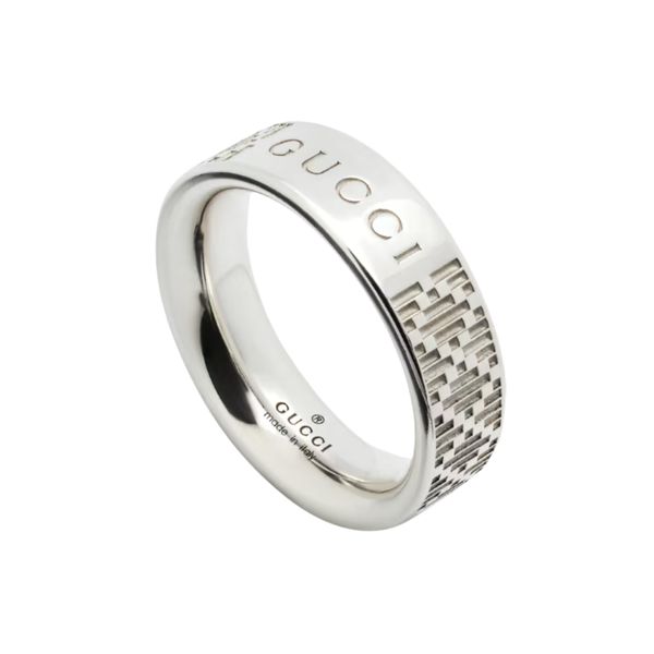 Gucci Diamante 6mm Silver Ring