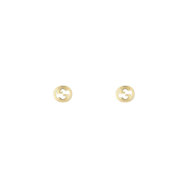 Gucci Interlocking 18ct Yellow Gold Stud Earrings