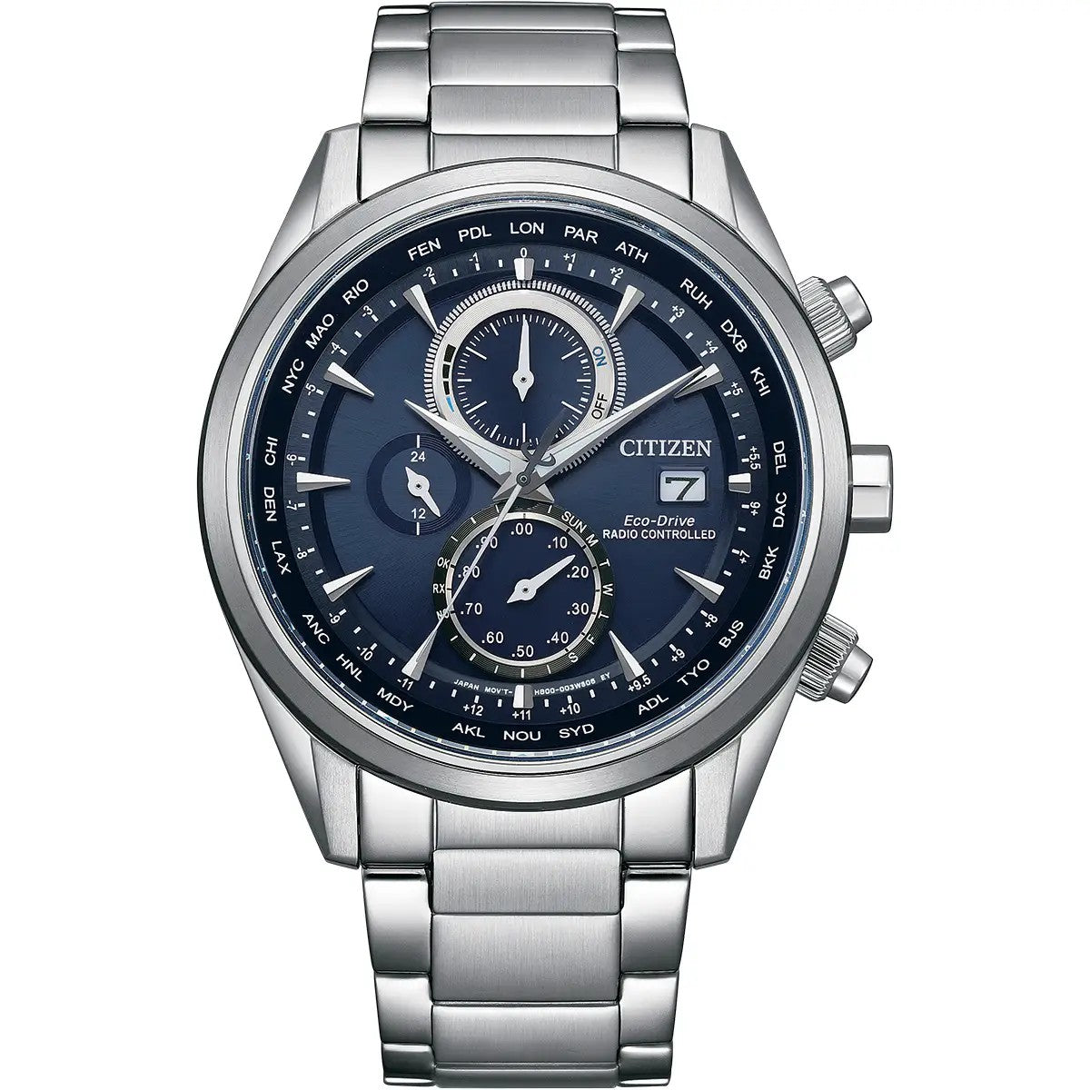 Citizen Eco-Drive World Chronograph A.T, 43mm Blue Dial Watch AT8260-85L
