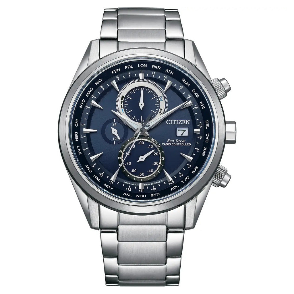 Citizen Eco-Drive World Chronograph A.T, 43mm Blue Dial Watch AT8260-85L