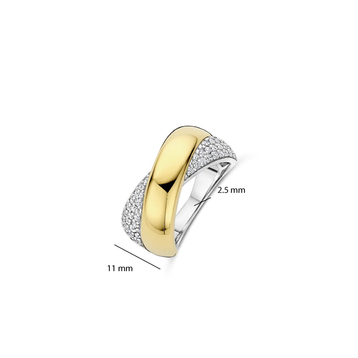 Ti-Sento Bold Zirconia Crossover Ring 12404ZY