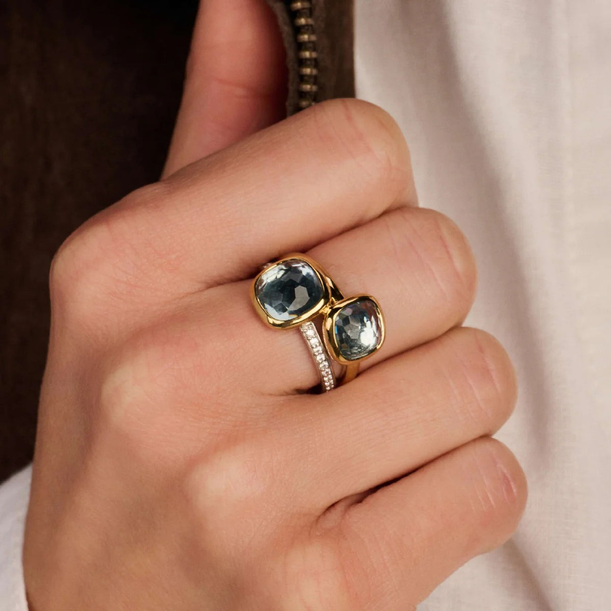 Ti-Sento Double Cushion Ring