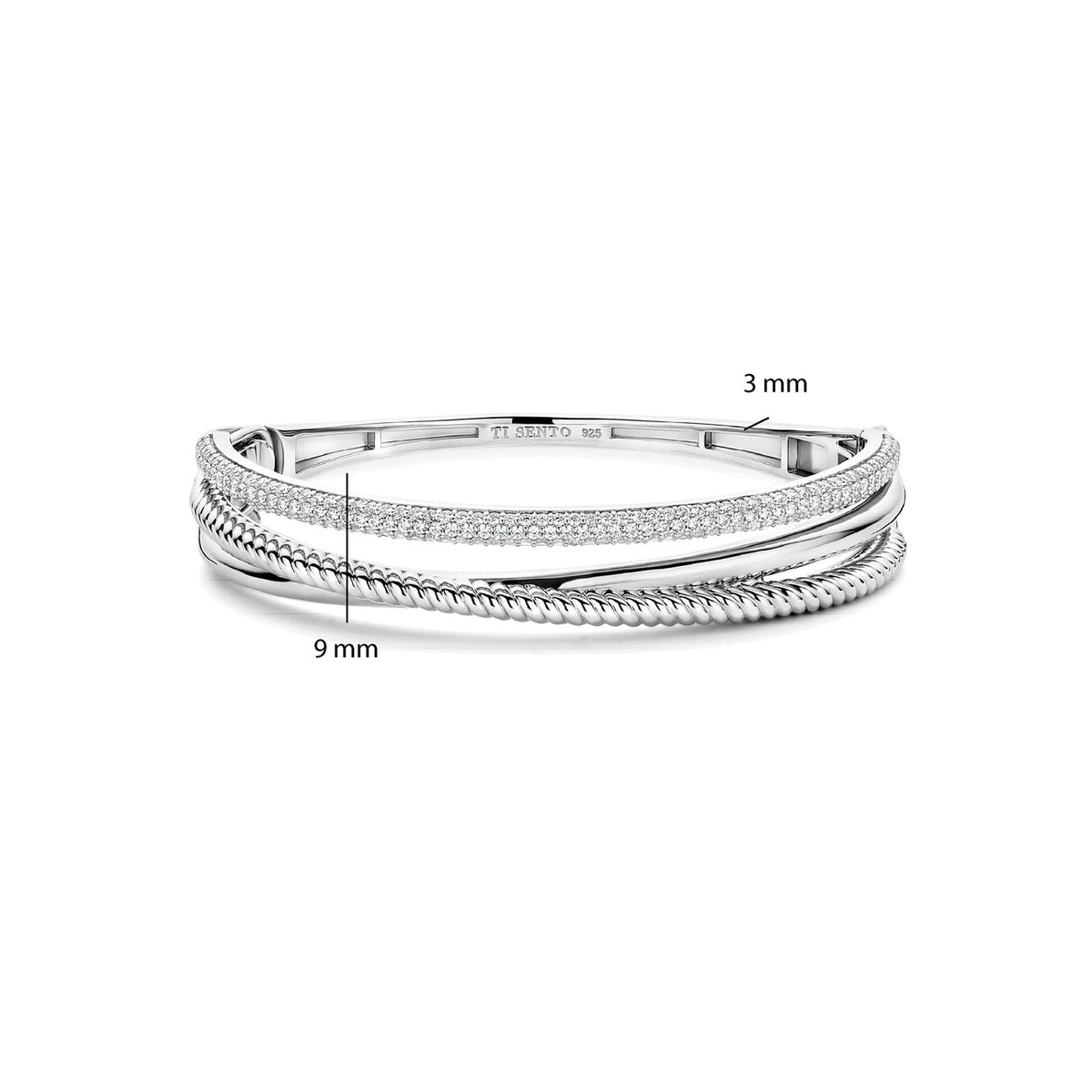 Ti-Sento Zirconia Structure Bangle 23094ZI