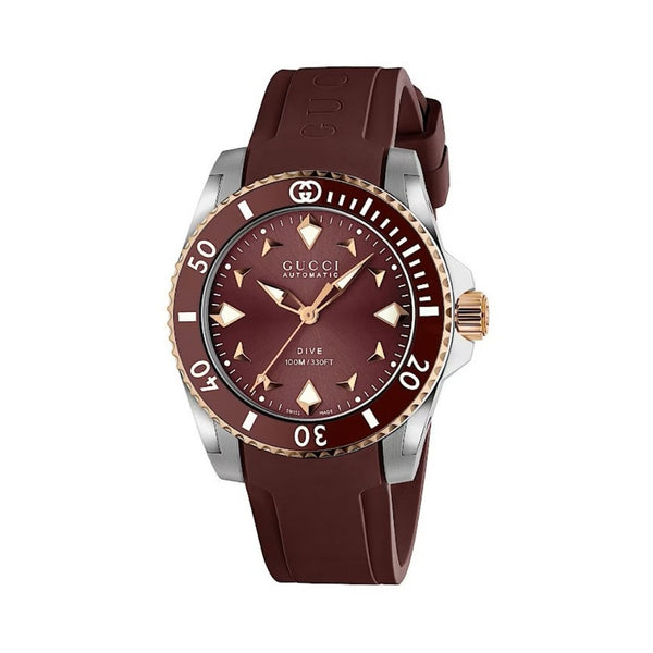 GUCCI Dive Automatic Burgundy 36mm Watch YA136410