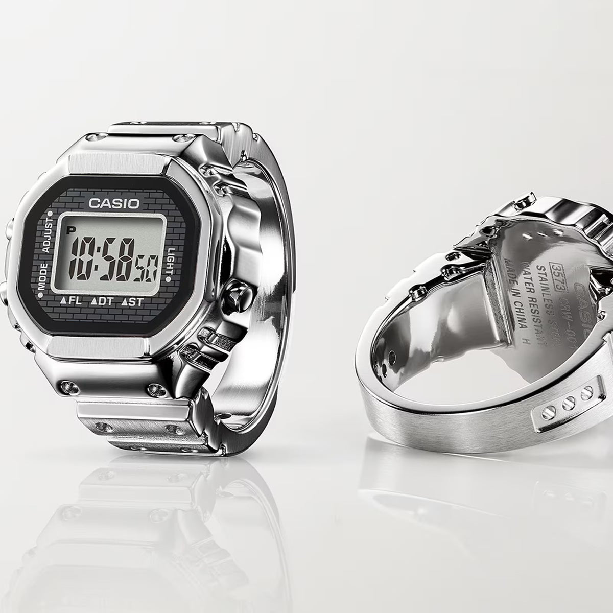 Casio 50th Anniversary Ring Watch, Stainless Steel