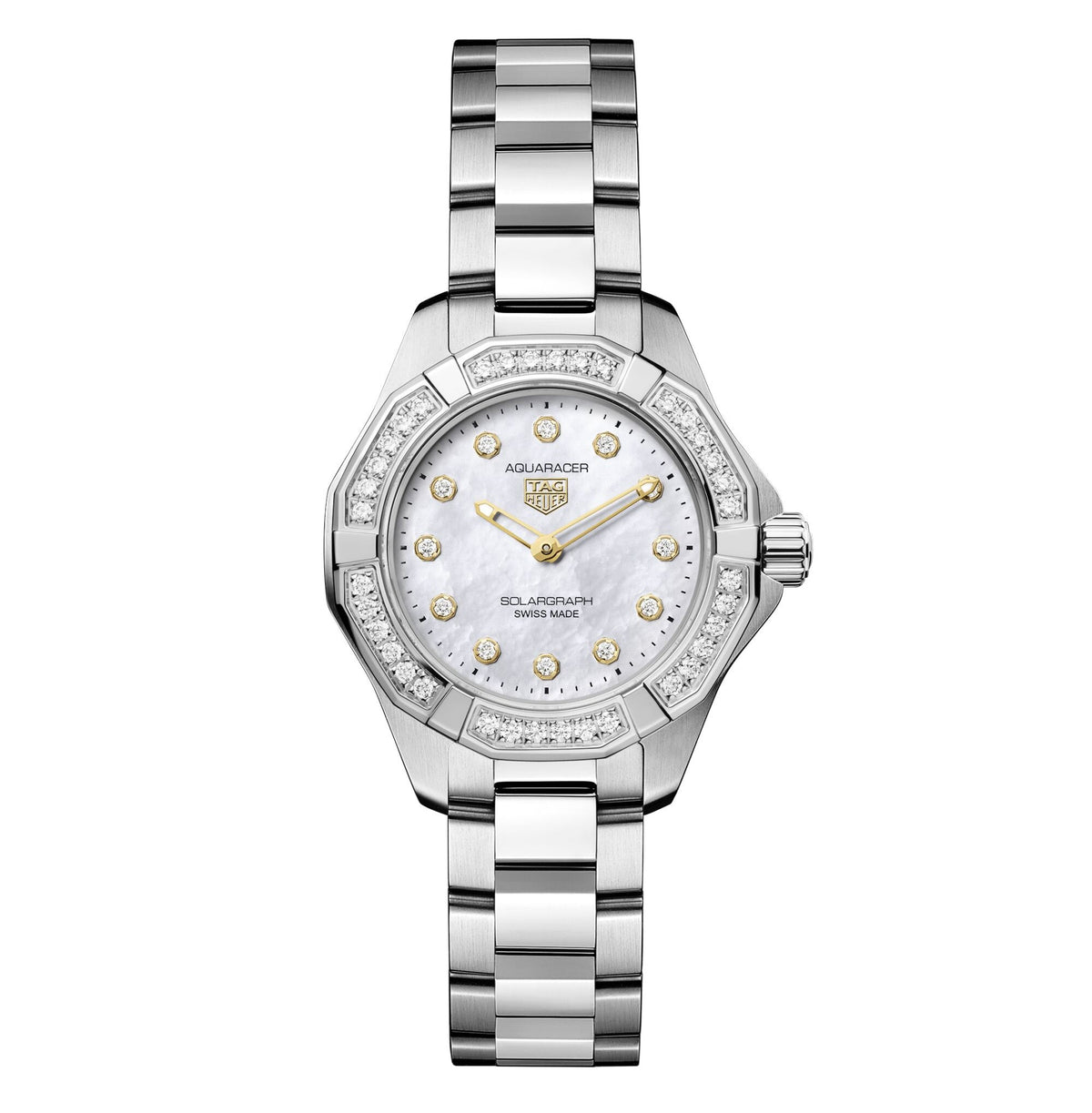 Tag Heuer Aquaracer Professional 100 Solargraph Diamond Bezel 28mm Watch WBP141J.BA0049