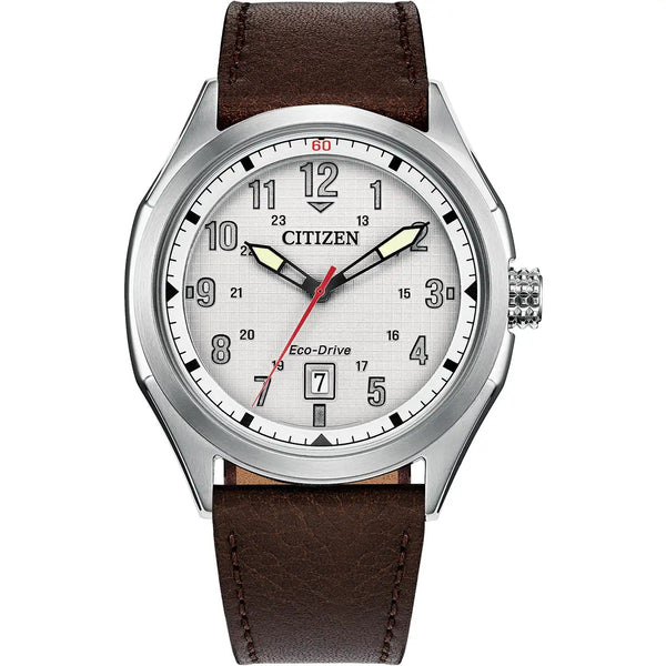 Citizen Eco-Drive Terra Force Leather Strap 41mm Watch AW1890-19B