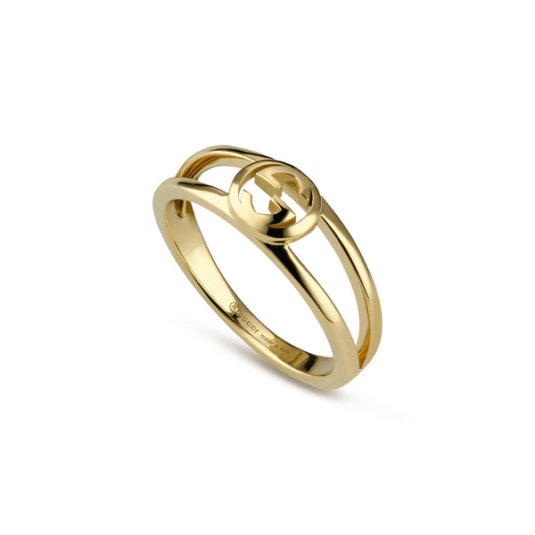 Gucci Interlocking 2 Band 18ct Yellow Gold Ring