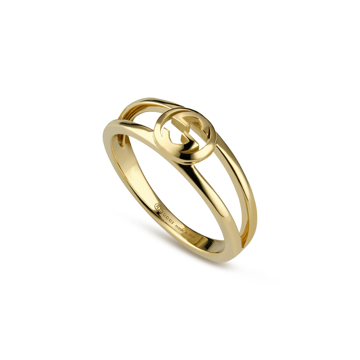 Gucci Interlocking 2 Band 18ct Yellow Gold Ring