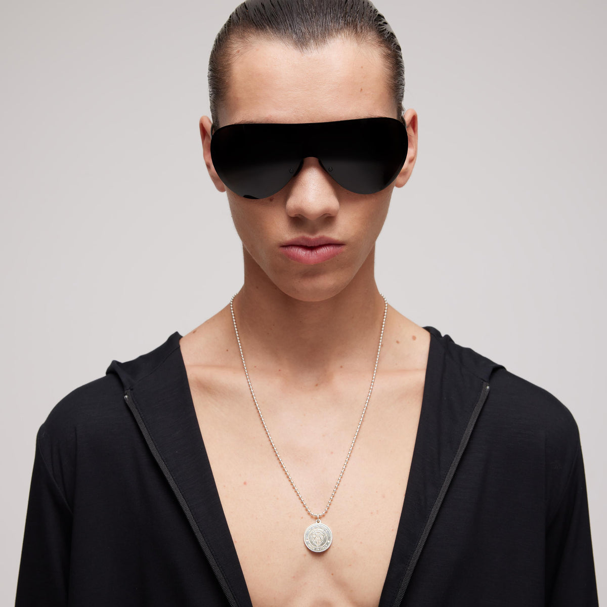 Gucci Crest Silver Pendant Necklace