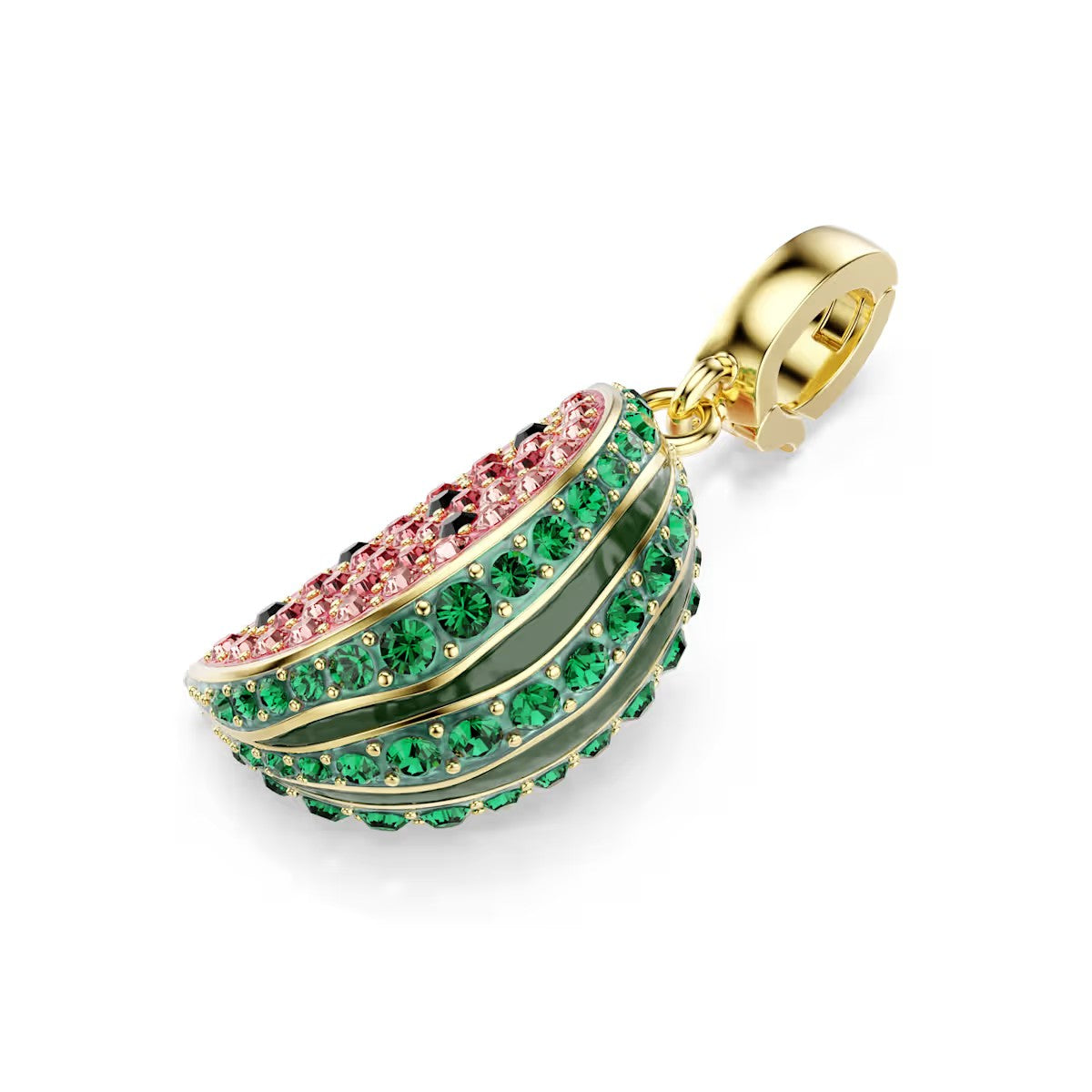 Swarovski Idylliam Charm, Mixed cuts, Watermelon, Multicoloured, 18k gold finish