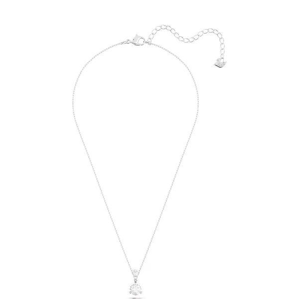 Swarovski Stilla pendant, Round cut, White, Rhodium plated