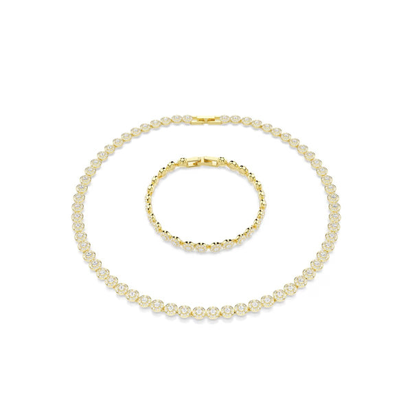 Swarovski Una Angelic set, Round cut, White, Gold-tone plated