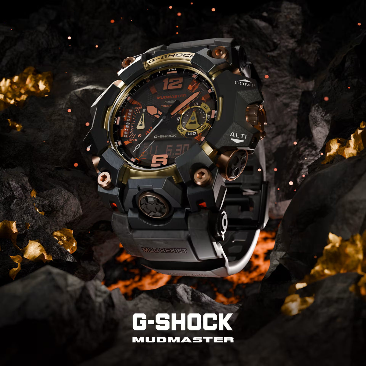 G-SHOCK Master of G-Land Mudmaster Magma Gold Watch GWG-B1000MG-1A9ER