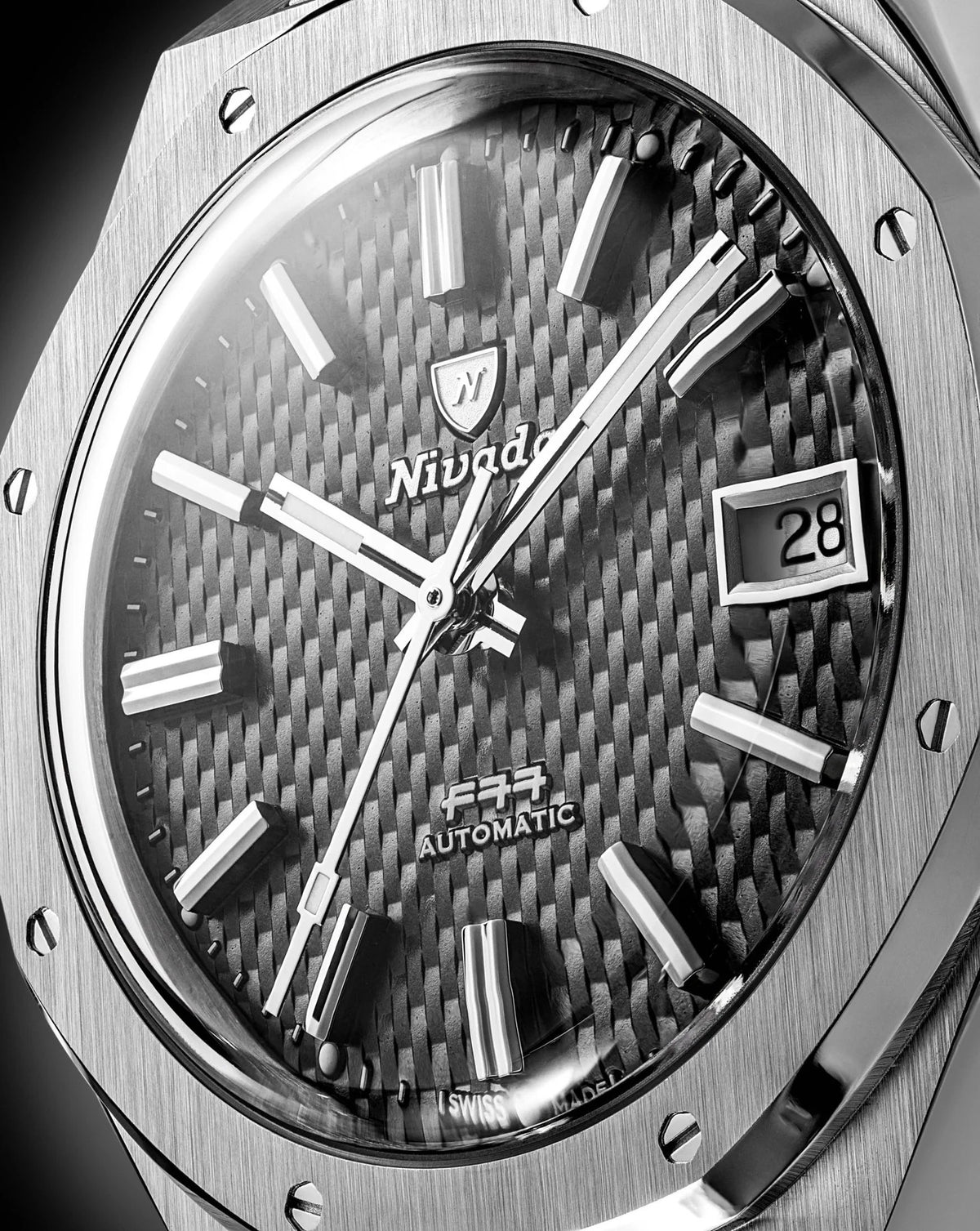 Nivada Grenchen F77 Grey MK2 Date 38mm 69012A77