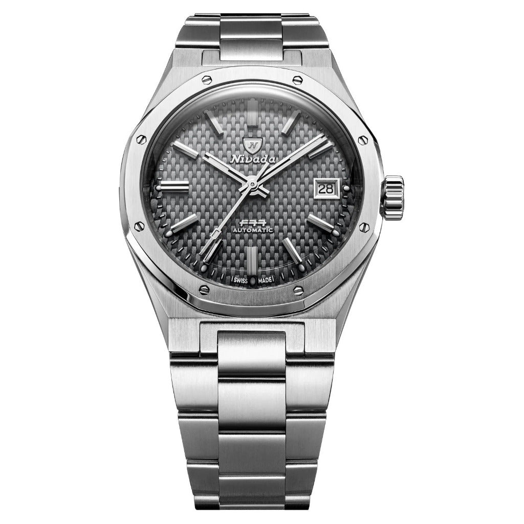 Nivada Grenchen F77 Grey MK2 Date 38mm 69012A77