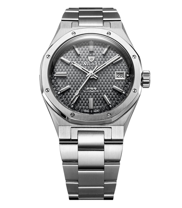 Nivada Grenchen F77 Grey MK2 Date 38mm 69012A77