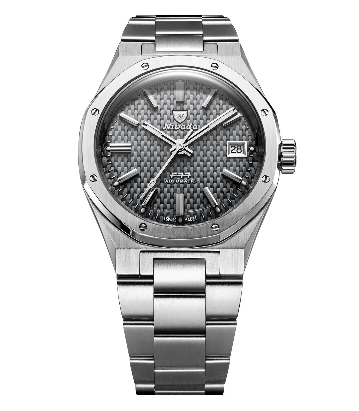 Nivada Grenchen F77 Grey MK2 Date 38mm 69012A77