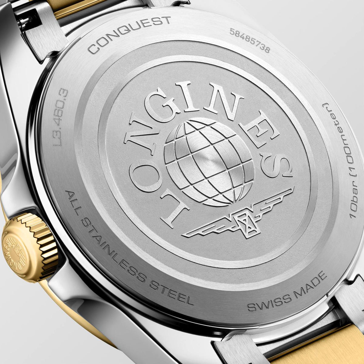 Longines Conquest White Two-Tone Quartz 34mm L3.460.3.12.7