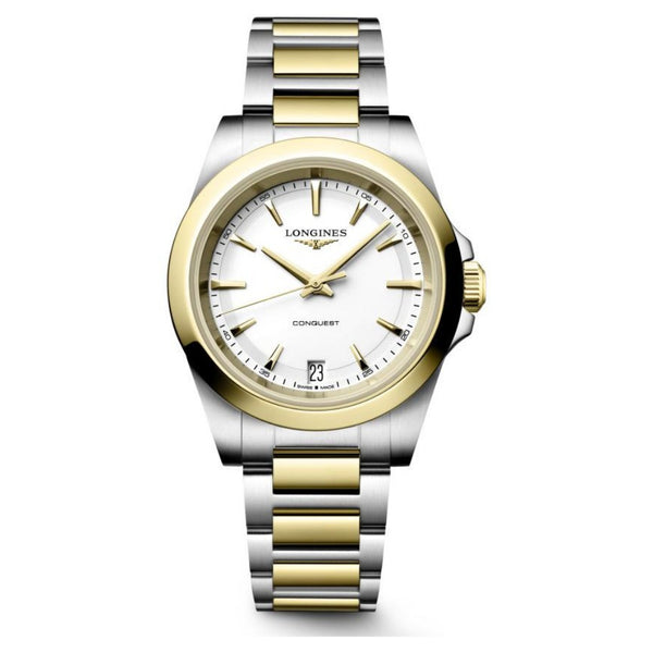 Longines Conquest White Two-Tone Quartz 34mm L3.460.3.12.7