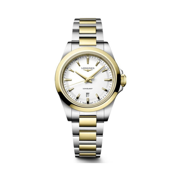 Longines Conquest White Two-Tone Quartz 30mm L3.350.3.12.7