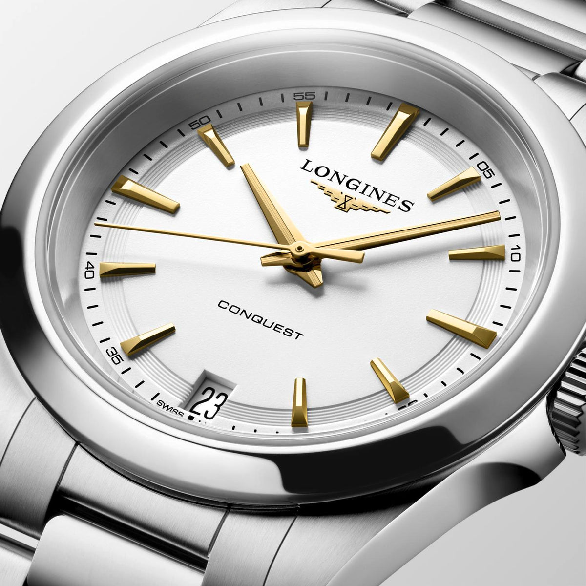 Longines Conquest White Quartz 34mm L3.460.4.12.6