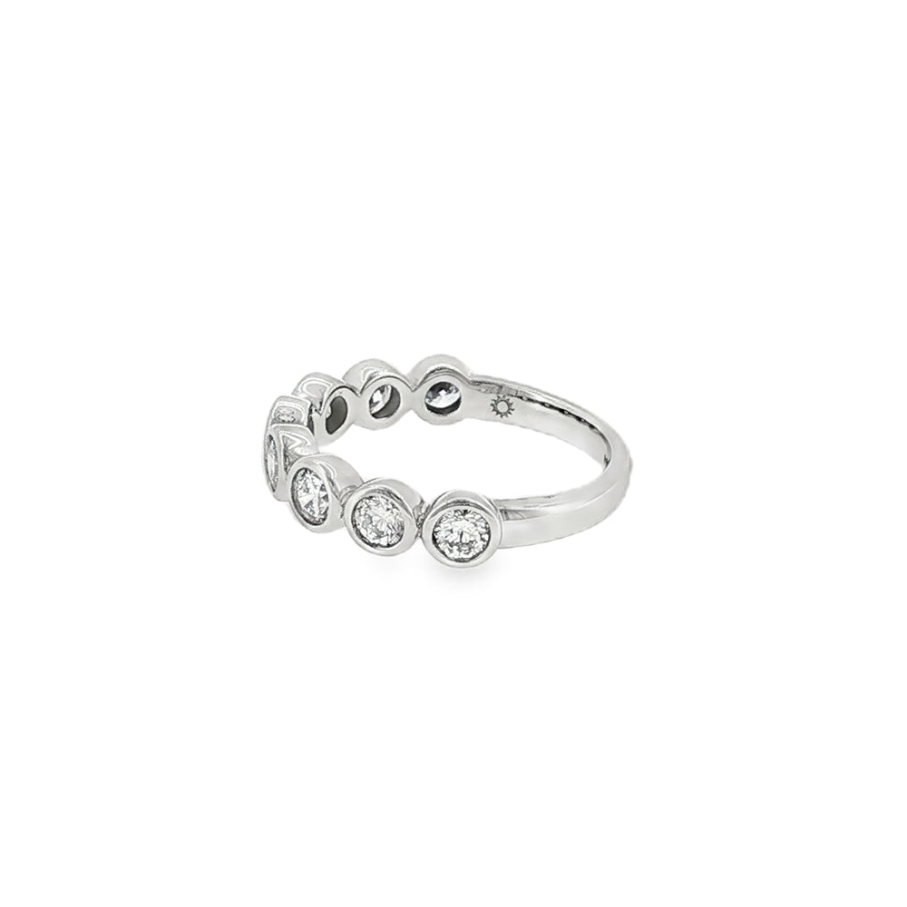 Round Brilliant Cut 1.00ct, Platinum Rubover Set Ring