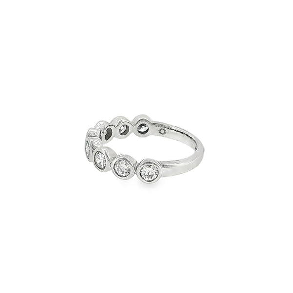 Round Brilliant Cut 1.00ct, Platinum Rubover Set Ring