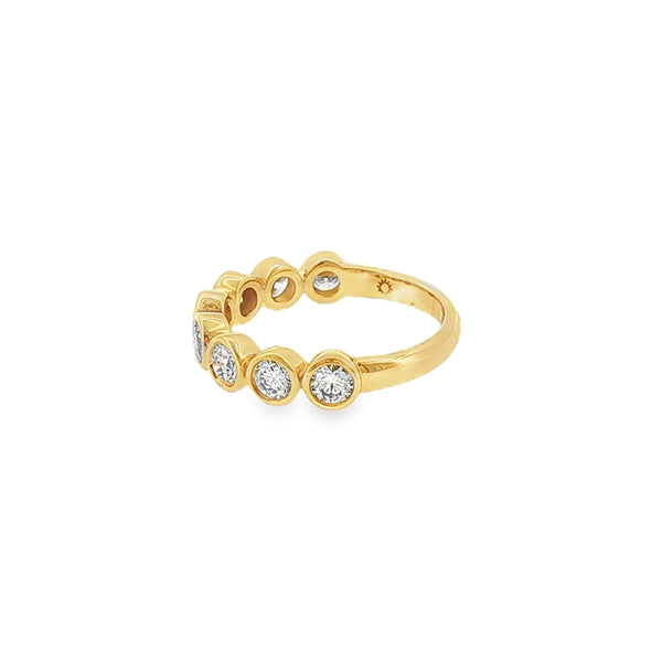 Round Brilliant Cut 1.00ct, 18ct Yellow Gold Rubover Set Ring