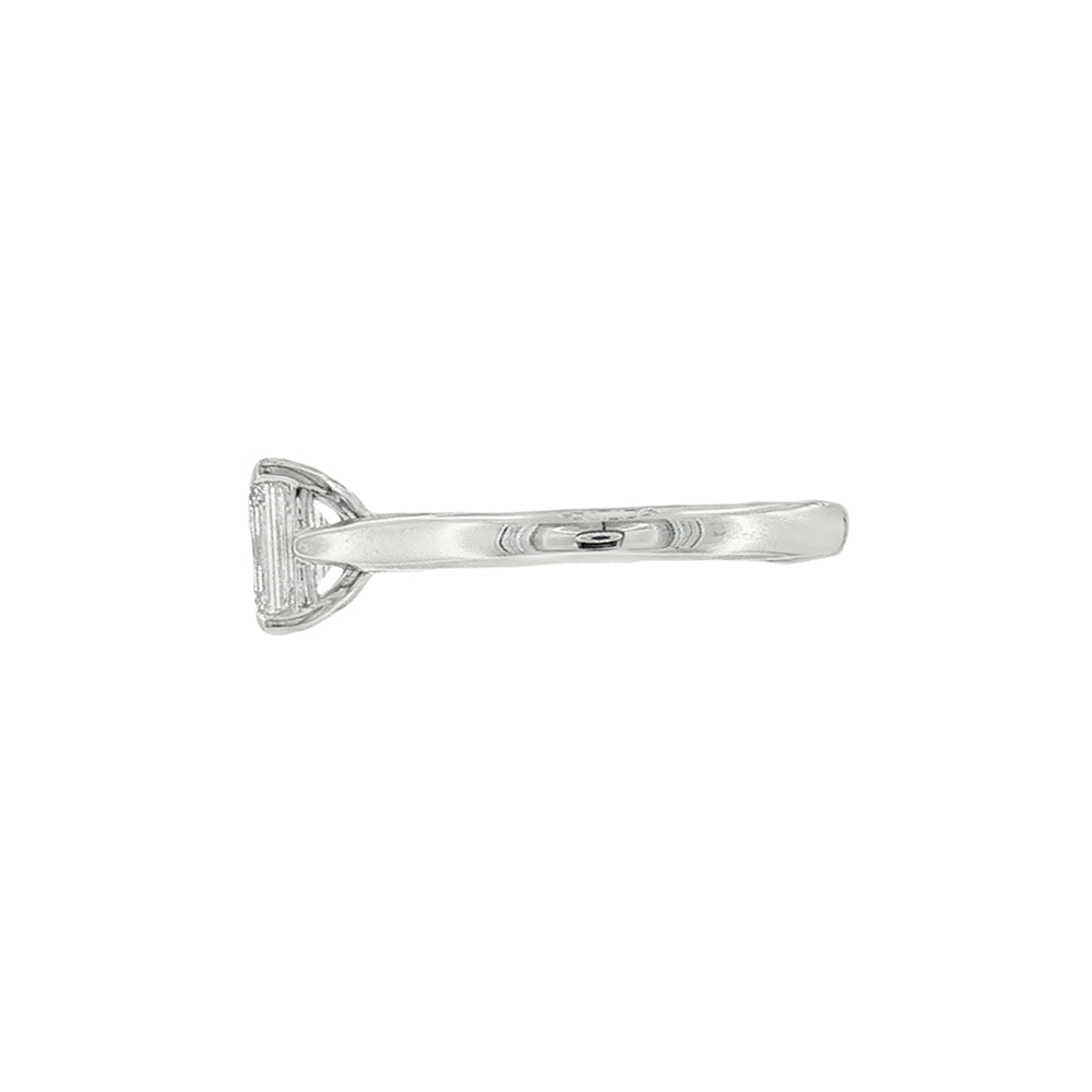 Emerald Cut 1.00ct Diamond, Platinum Single Stone Ring
