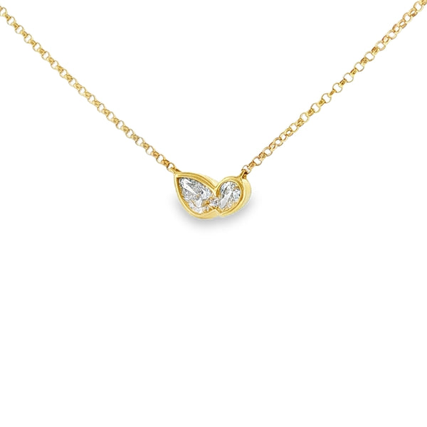 Diamond Pear Cut, 0.47ct 9ct Yellow Gold Pendant